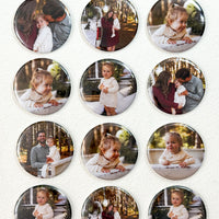 Set of personalized 2.25-inch round family photo magnets