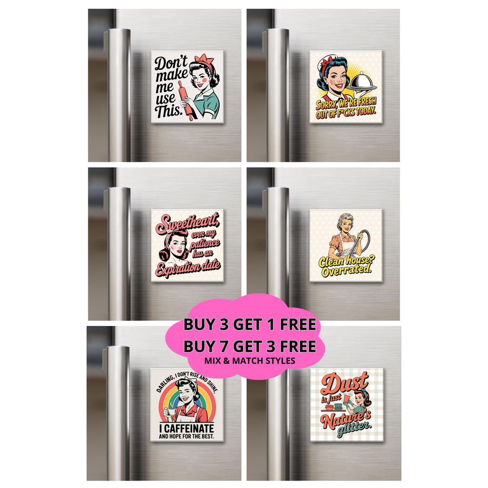 Retro Housewife 2x2" Magnets