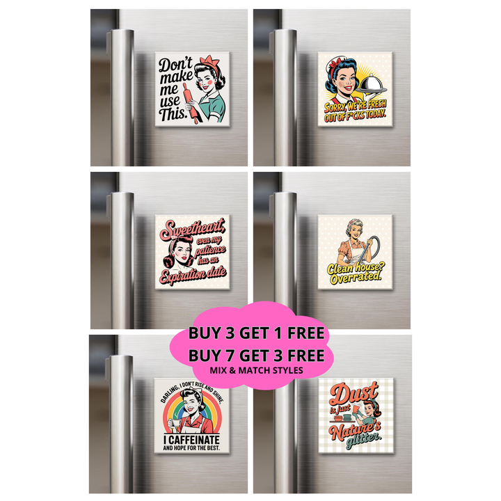 Retro Housewife 2x2" Magnets