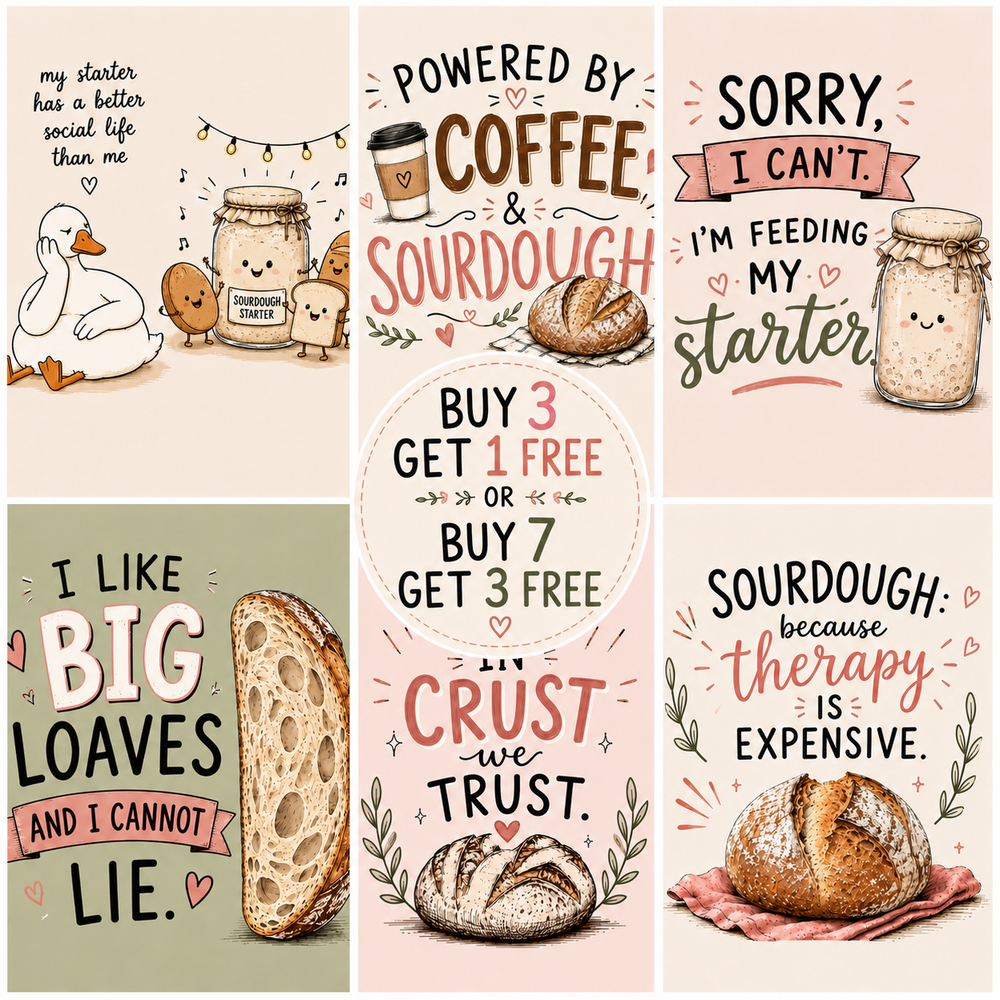 Funny Sourdough Magnets | 2x2" Fridge Magnets for Bread Lovers