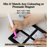 Mix and match colouring and pre-made magnet promotion