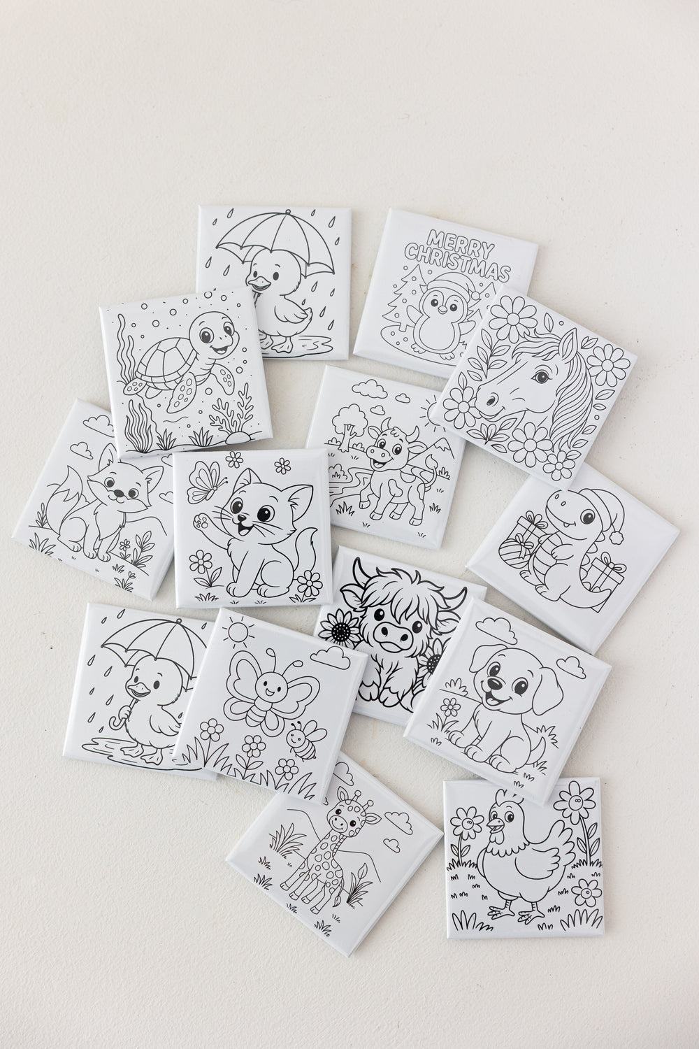 Animal Collection - Reusable Colouring Magnets 2X2"