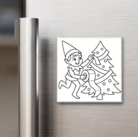 Elf on the Shelf - Reusable Colouring Magnets 2X2"