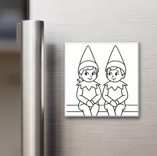 Elf on the Shelf - Reusable Colouring Magnets 2X2"
