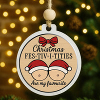 Christmas Fes-Tiv-I-Titties - Round Magnet