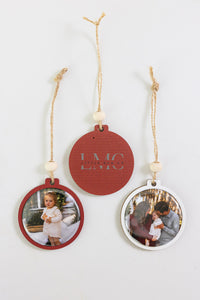 3 Custom Ornaments – Interchangeable Christmas Ornament Gift Set