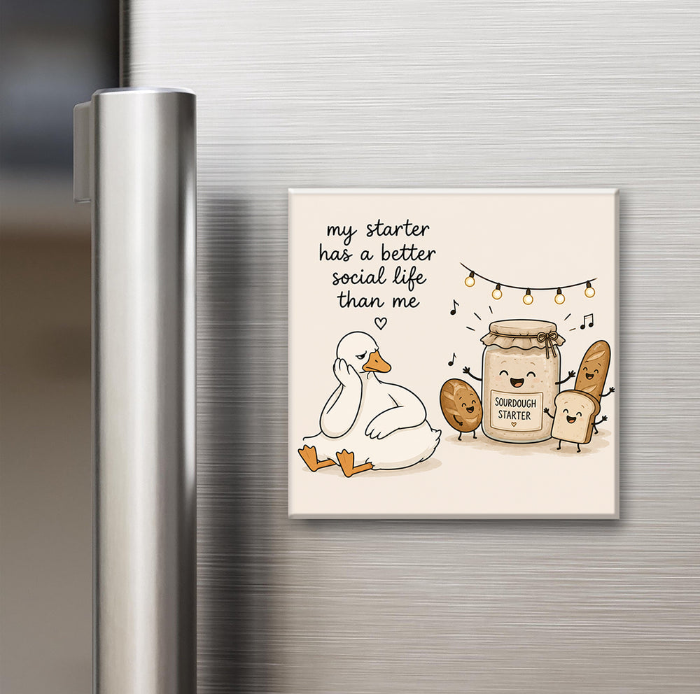 Funny Sourdough Magnets | 2x2" Fridge Magnets for Bread Lovers