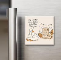 Funny Sourdough Magnets | 2x2" Fridge Magnets for Bread Lovers